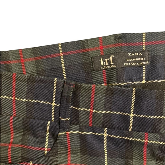 Zara trafaluc plaid cigarette pants side zipper women’s size large NWOT - Picture 5 of 8